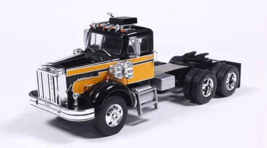 IXO Models - 1965 Autocar A64 Tractor (Black/Orange) - 1/43 Scale