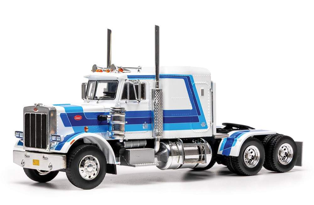IXO Models - 1980 Peterbilt 359 Sleeper Tractor (Blue/White) - 1/43 Scale