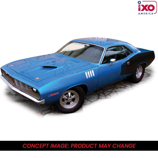 IXO Models - 1971 Plymouth Hemi Cuda (B5 Blue) - 1/43 Scale