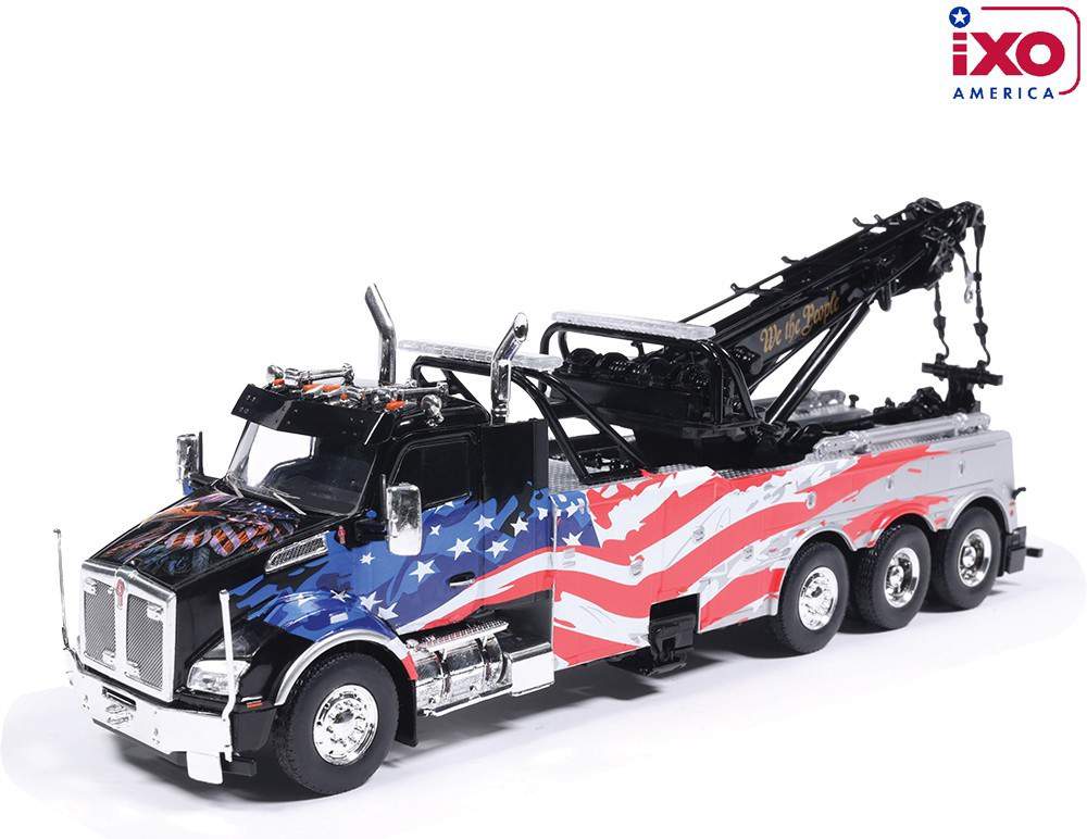 IXO Models - Kenworth T880 Wrecker (Black w/American Flag) - 1/43 Scale