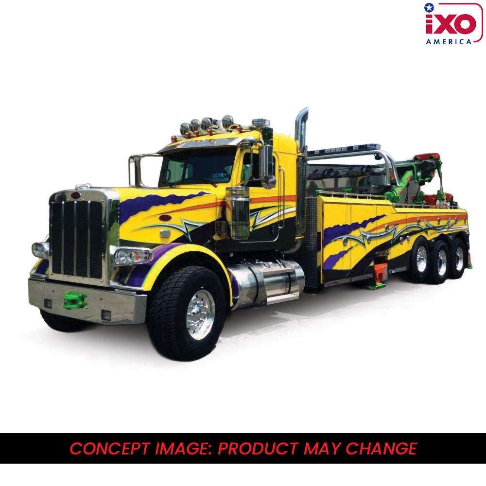 IXO Models - 1980 Peterbilt 359 Wrecker (Yellow/Purple) - 1/43 Scale
