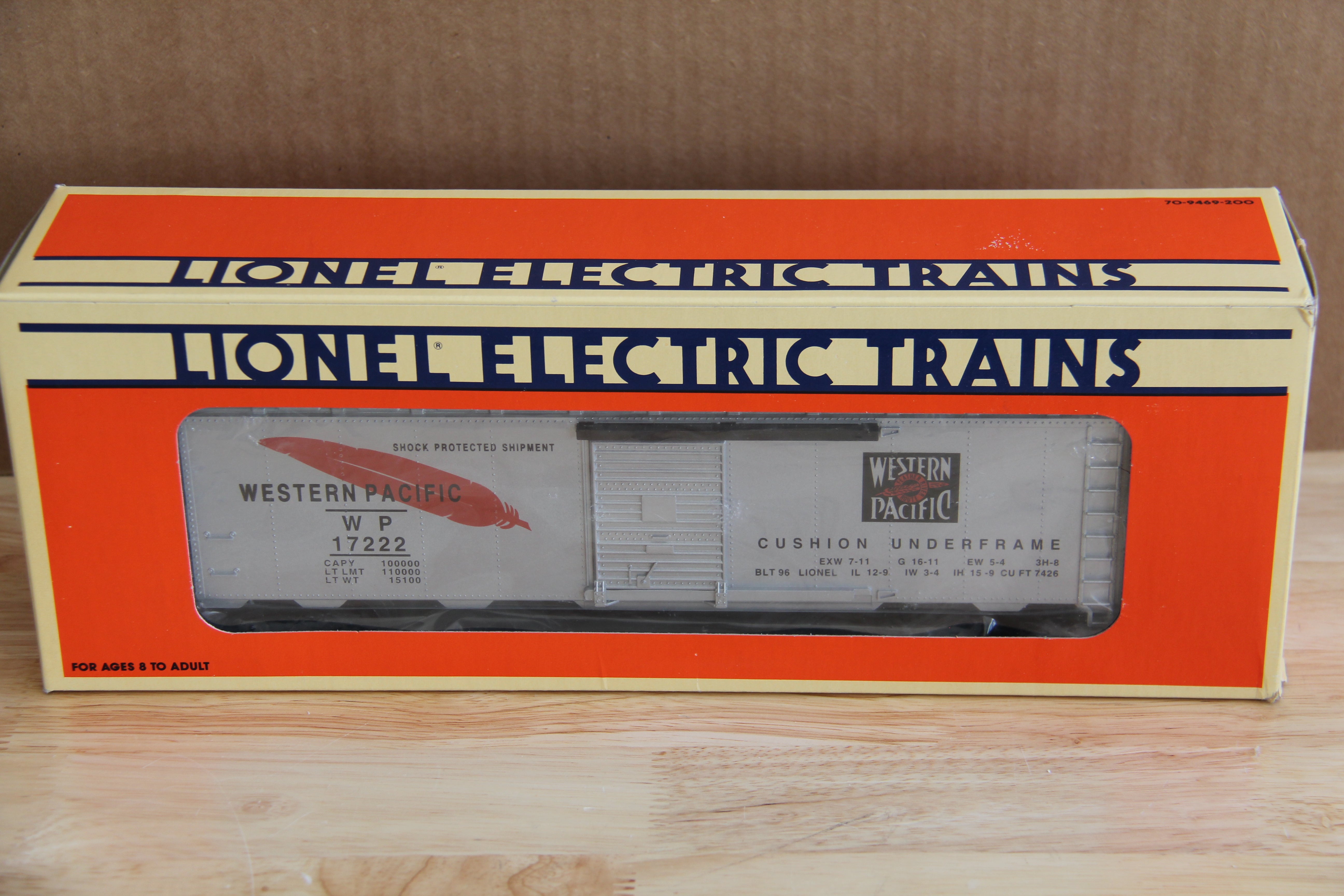 Lionel 6-17222 Western Pacific Railroad Standard O Boxcar-Second hand-M2091