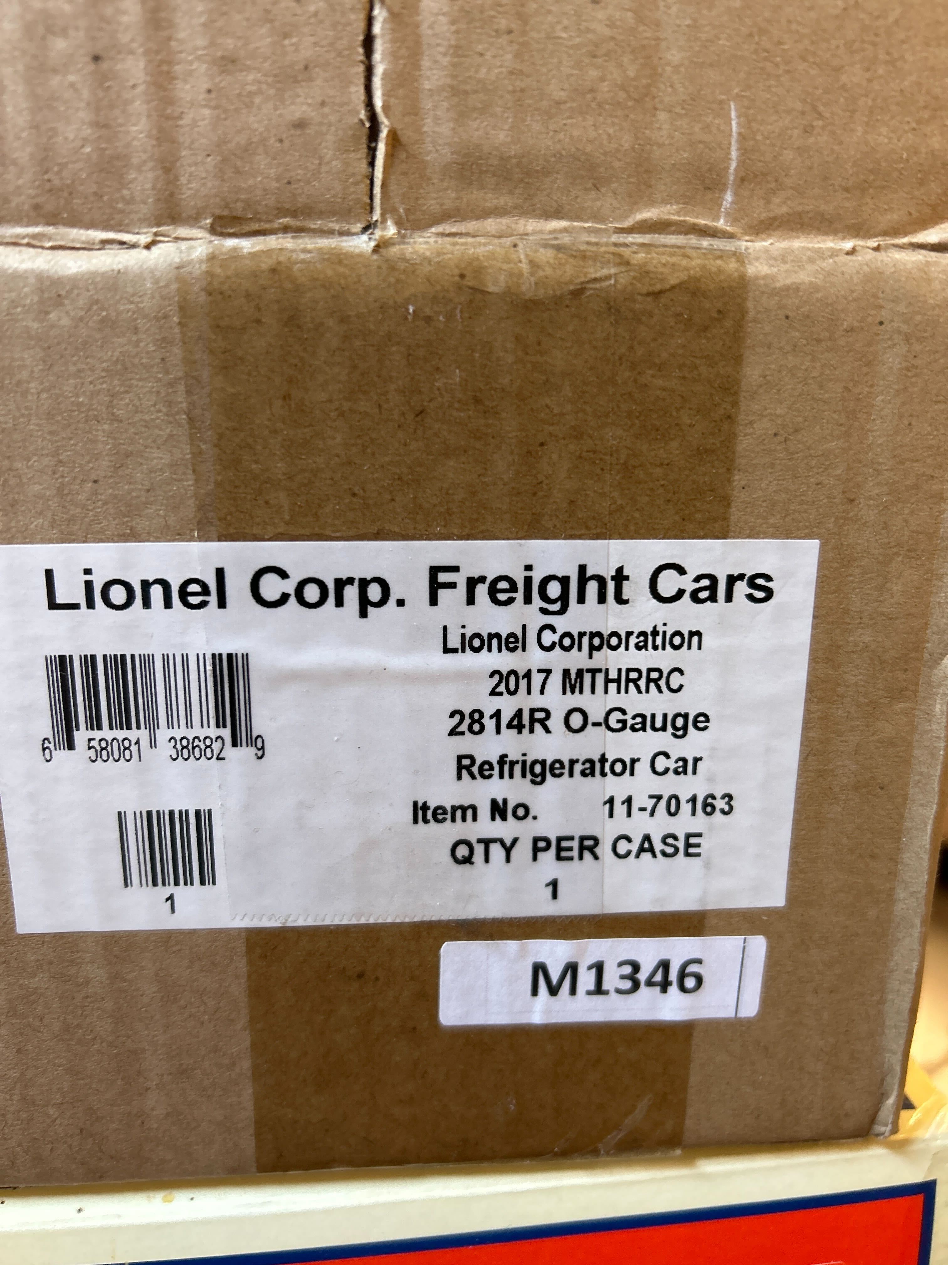 MTH 11-70163 Lionel Corporation Tinplate No. 2814R O Gauge Refrigerator Car-Second hand-M1346