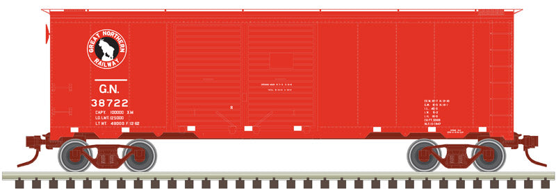 Atlas #3001832-2,-3 Great Northern 1937 AAR 40' Double Door Boxcar-2 Car Set-Second hand-M4885