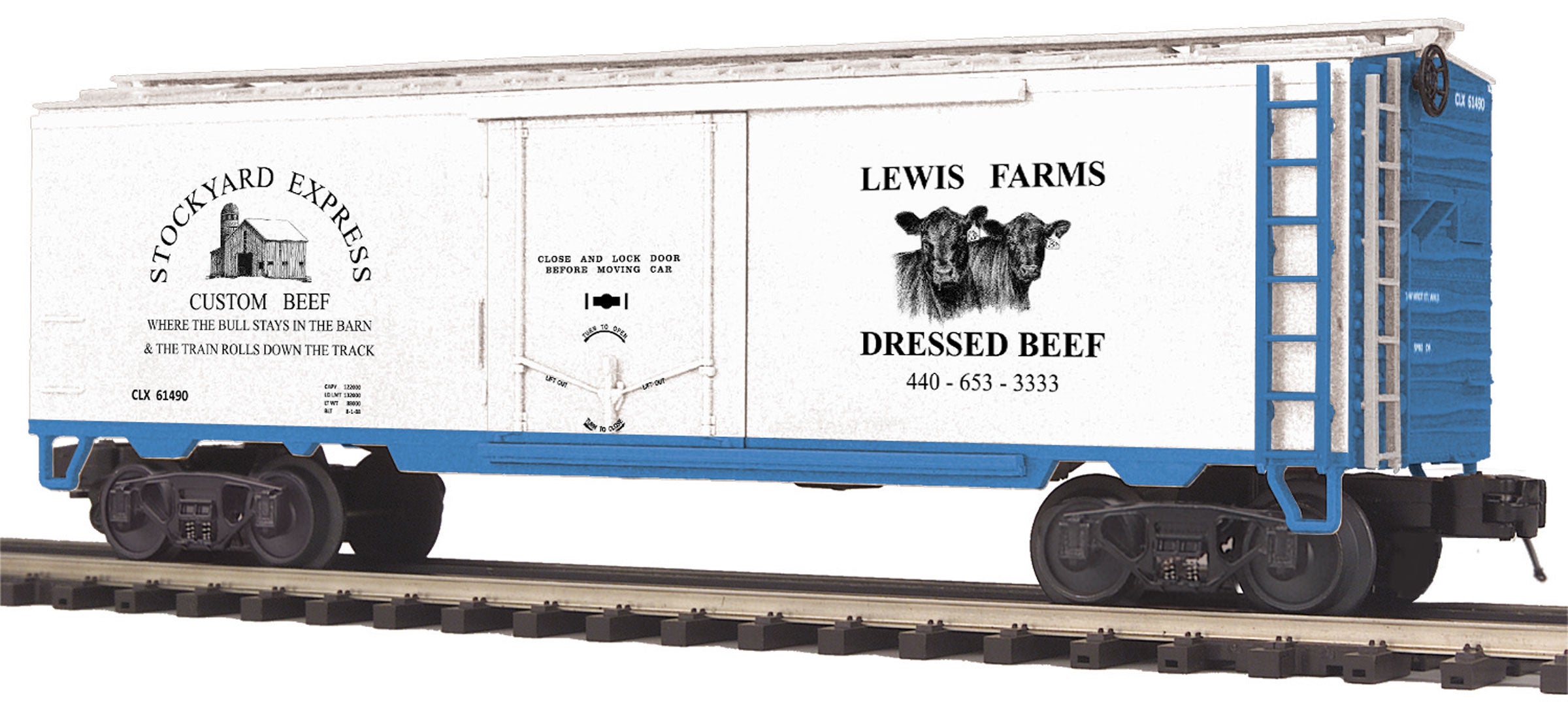 MTH 20-94297 Lewis Farms (Stockyard Express) Reefer Car-2 SET-Second hand-M5117