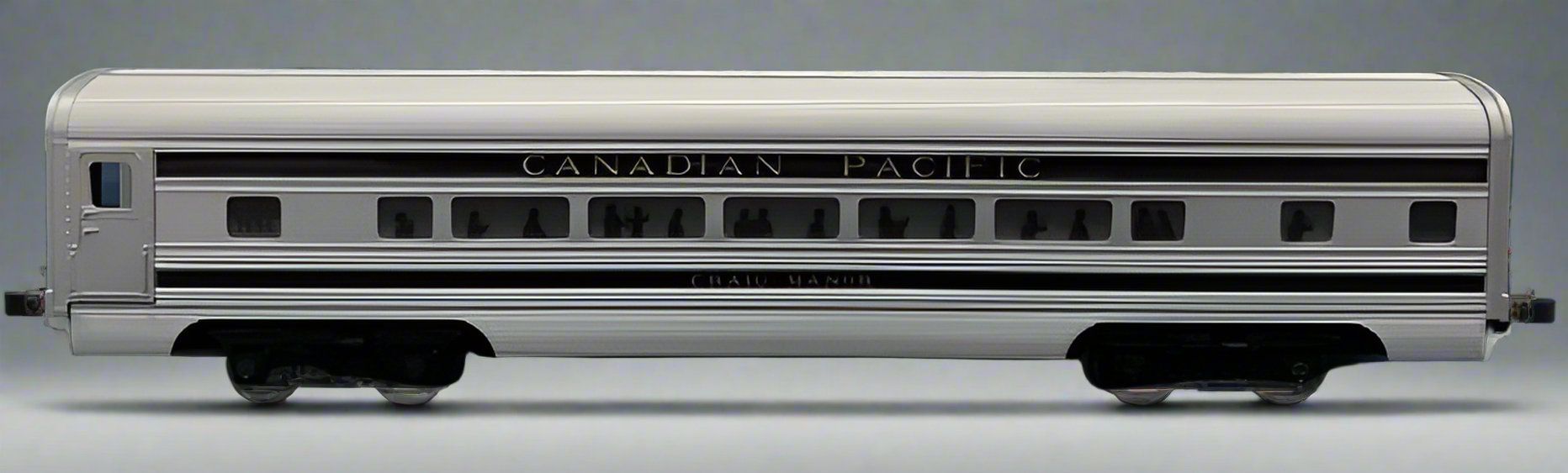 MTH 20-80002G -2000 DAP Canadian Pacific 60' Aluminum Coach 2 Car Set-Second hand-M5240