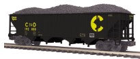 MTH 20-97821 Chessie #192050 4-Bay Hopper Car w/ Coal Load-Second hand-M5335