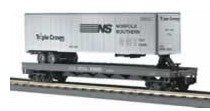 MTH 20-98123 Norfolk Southern Flat Car #60377 w/ 40' Trailer-Second hand-M5443