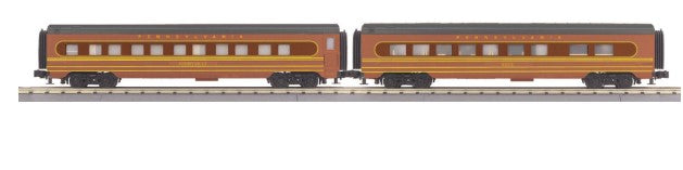 Rail King 30-67297 Pennsylvania 60' Streamlined Passenger 2 Car Set-Second hand-M5838