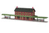Rail King 30-90094 Dark Red Stone Passenger Station w/ Dual Platforms-Second hand-M6581