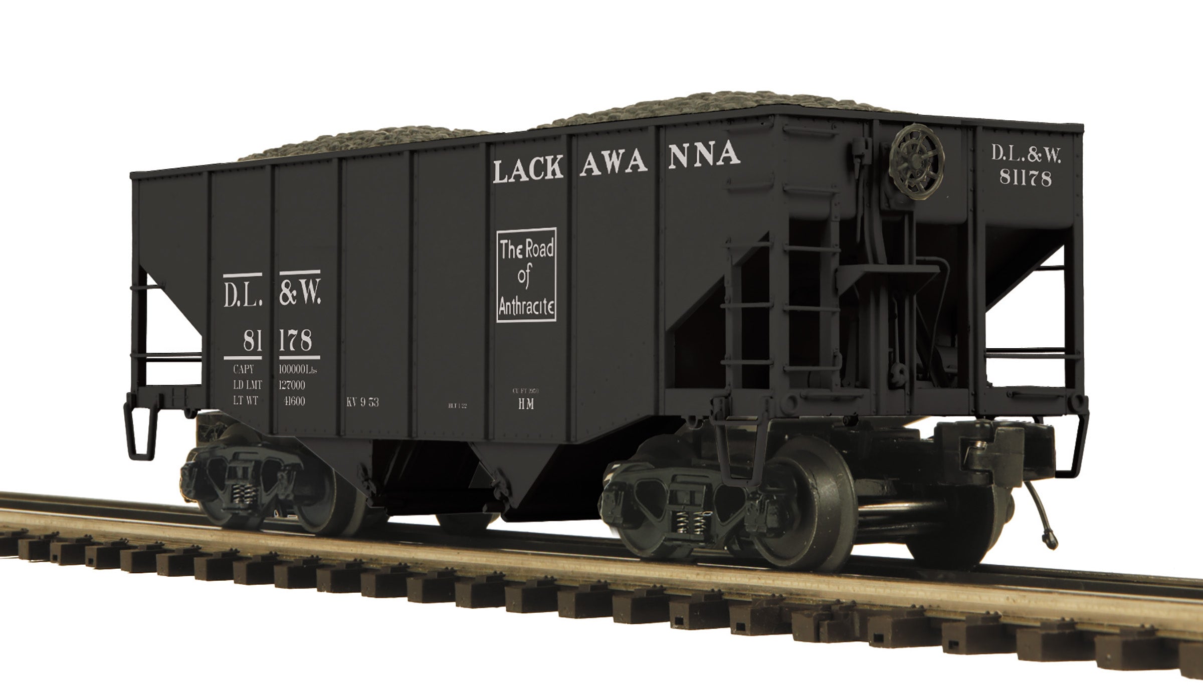 MTH 20-92304 Lackawanna 2-Bay Fish Belly Hopper Car 6 Car Set-Second hand-M7243