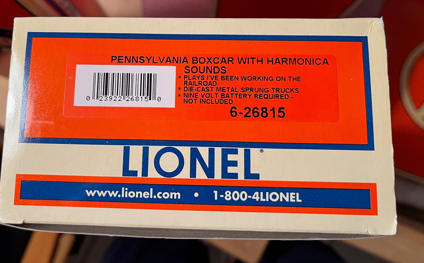 Lionel 6-26815 Pennsylvania Boxcar w/ Hobo Harmonica Sounds-Second hand-M7565