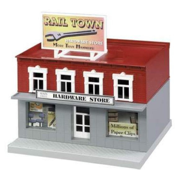 Rail King 30-9018 Hardware Store Red & Gray w/ White Trim-Second hand-M8194
