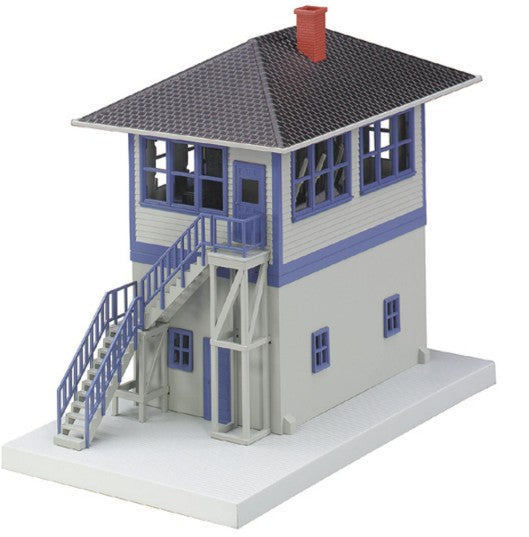 Rail King 30-9011 Switch Tower Grey w/ Blue Trim-Second hand-M8222