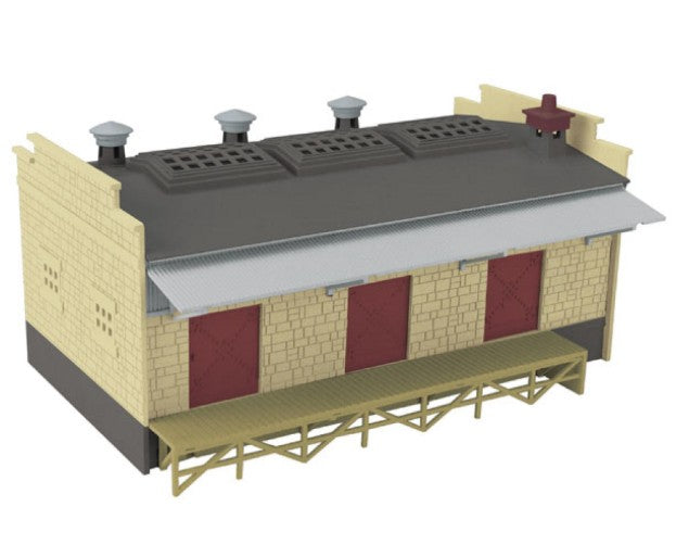 Rail King 30-9098 Freight Transfer Warehouse Beige & Black-Second hand-M8230