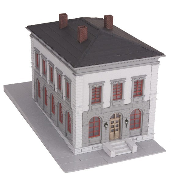 Rail King 30-9099 Police Station Two Tone Gray w/ Maroon Windows-Second hand-M8231