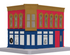 Rail King 30-90389 Royal Flush Plumbing Corner Building w/ Blinking Sign-Second hand-M8491