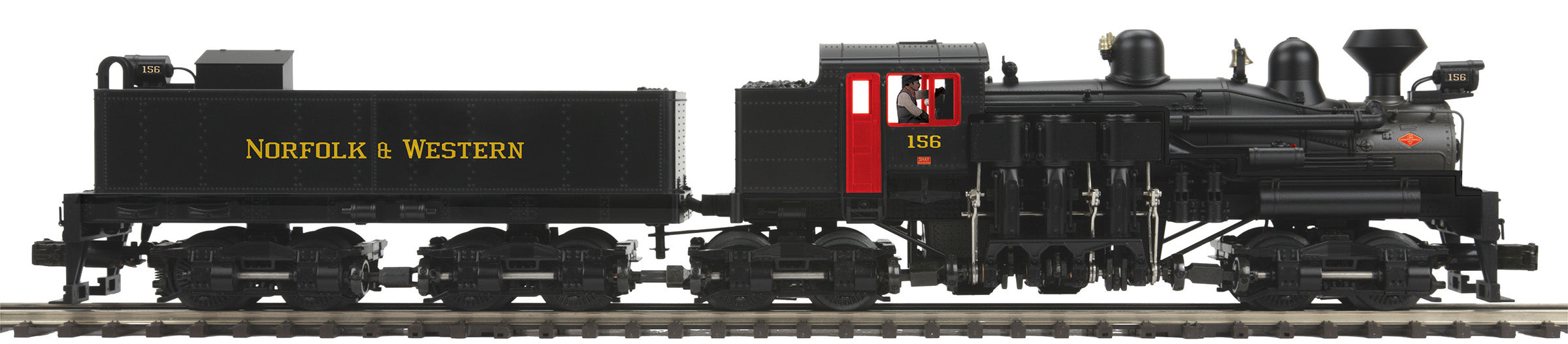 MTH 20-3881-1 - 4-Truck Shay Steam Engine "Norfolk & Western" #156 w/ PS3