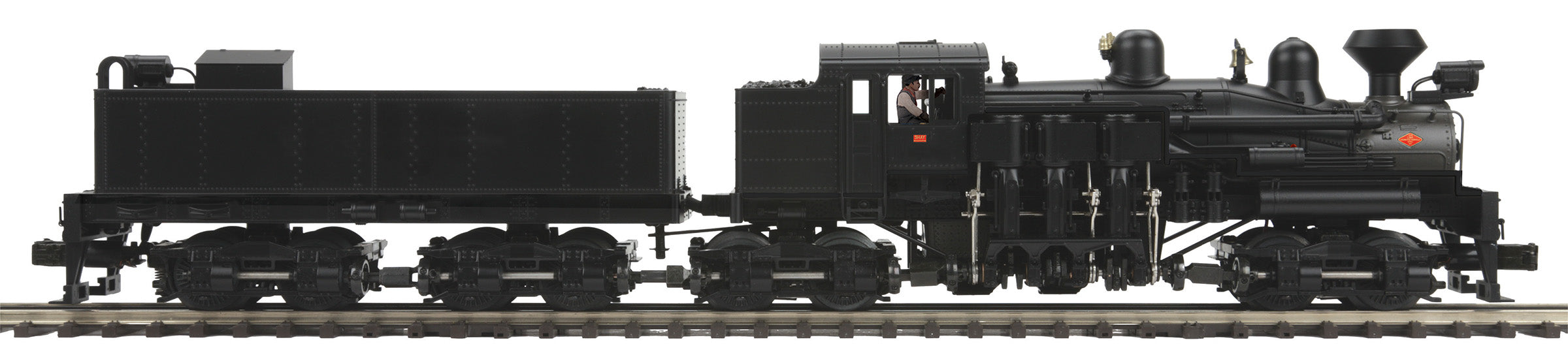 MTH 20-3885-1 - 4-Truck Shay Steam Engine "Unlettered" w/ PS3