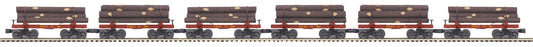 MTH 20-92338 - Premier - Skeleton Flat Car "Red River Logging Co." w/ Log Load Set #2