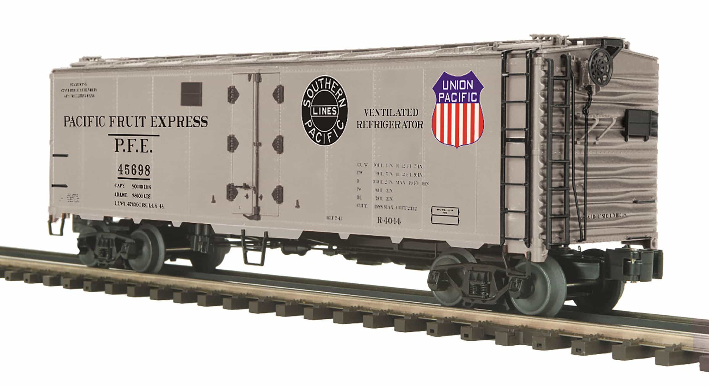 MTH 20-94446 Pacific Fruit Express 40' Steel Sided Reefer Car-2 Car Set-Second hand-M5691