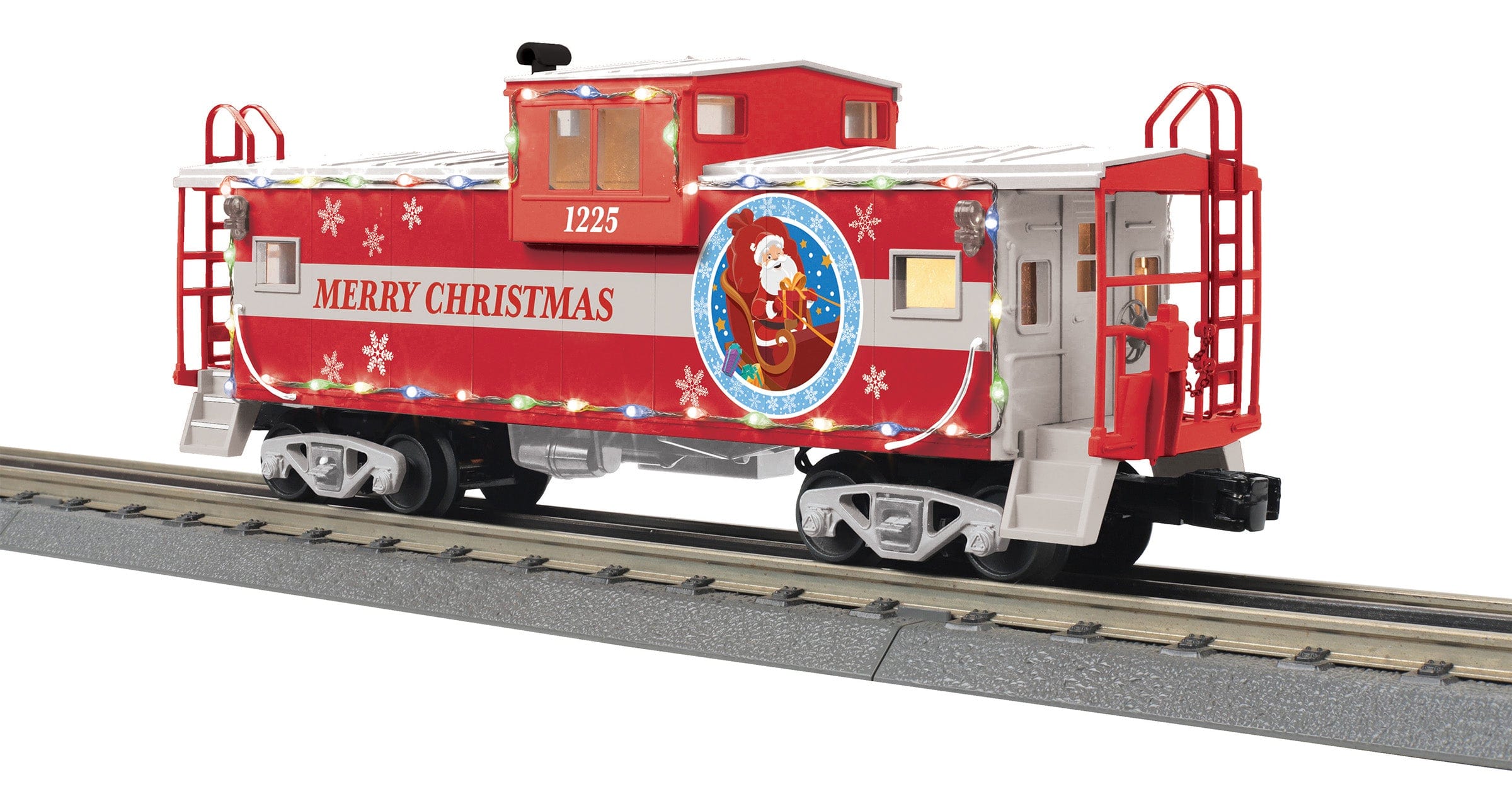 MTH 30-77382 - Extended Vision Caboose "Christmas" #1225 w/ LED lights