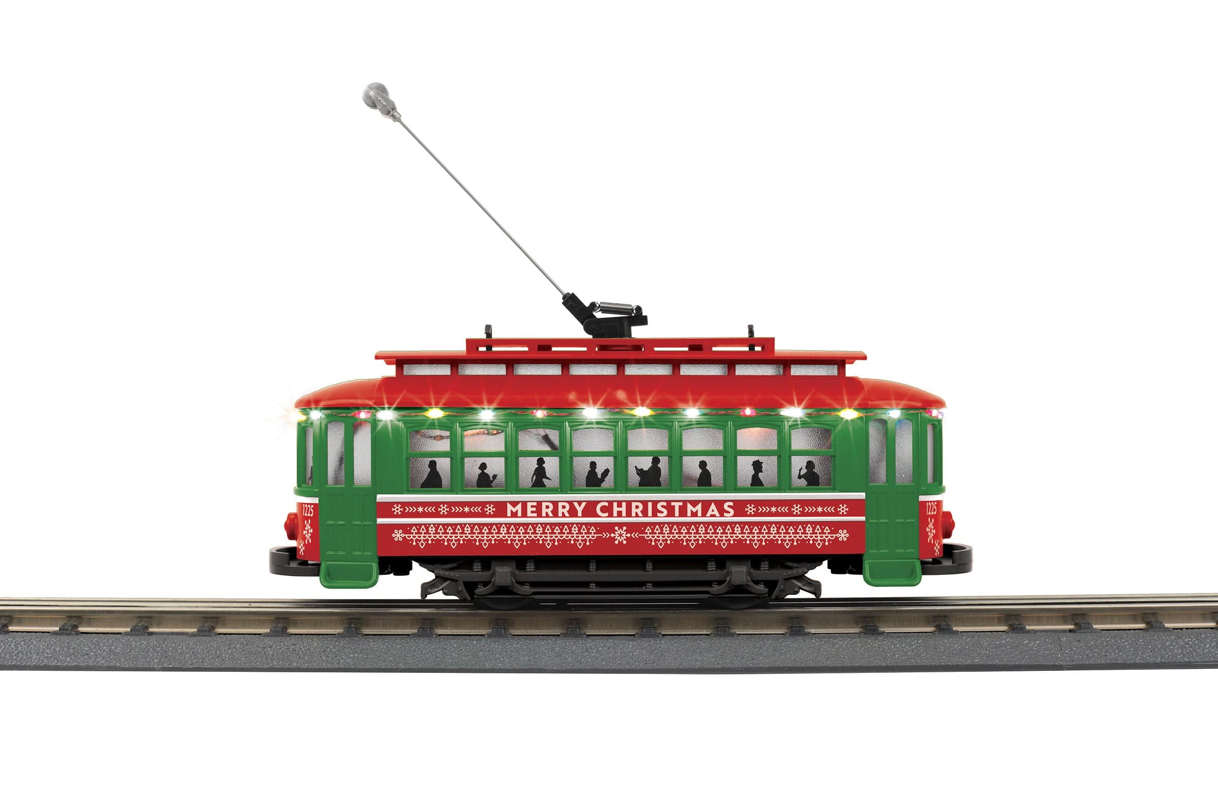 MTH 30-5227 - Bump-n-Go Trolley "Christmas" #1225 w/ LED Lights
