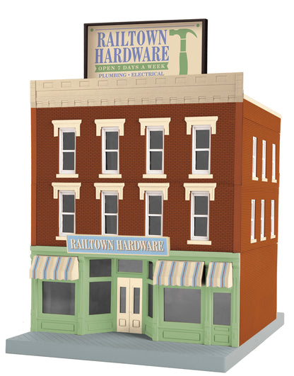MTH 30-90658 - 3-Story City Building 1 "Railtown Hardware" - MrMuffin'sTrains