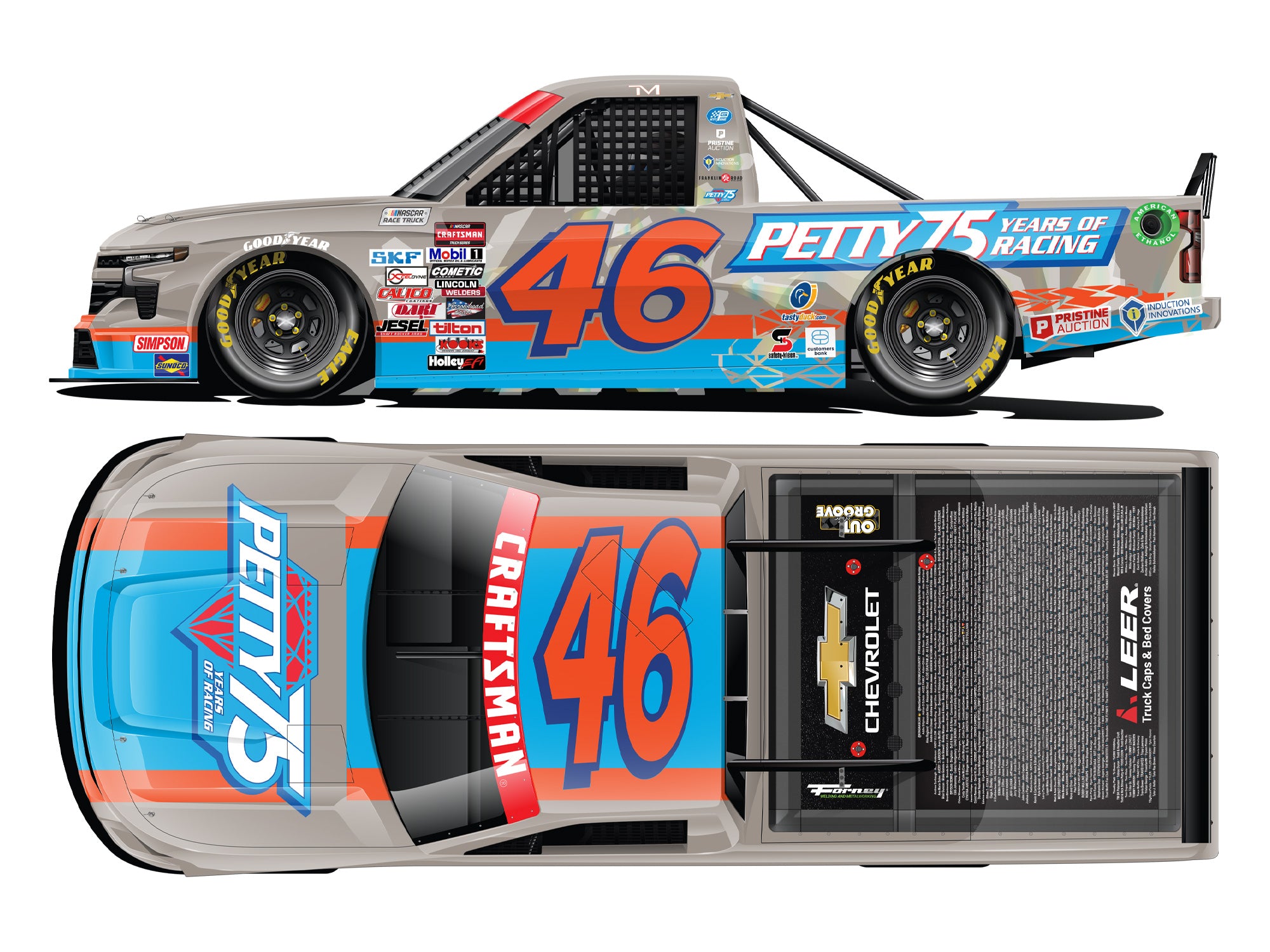 Lionel Racing - NASCAR Craftsman Truck Series 2024 - Thad Moffitt - #46 Petty 75 Years of Racing Throwback