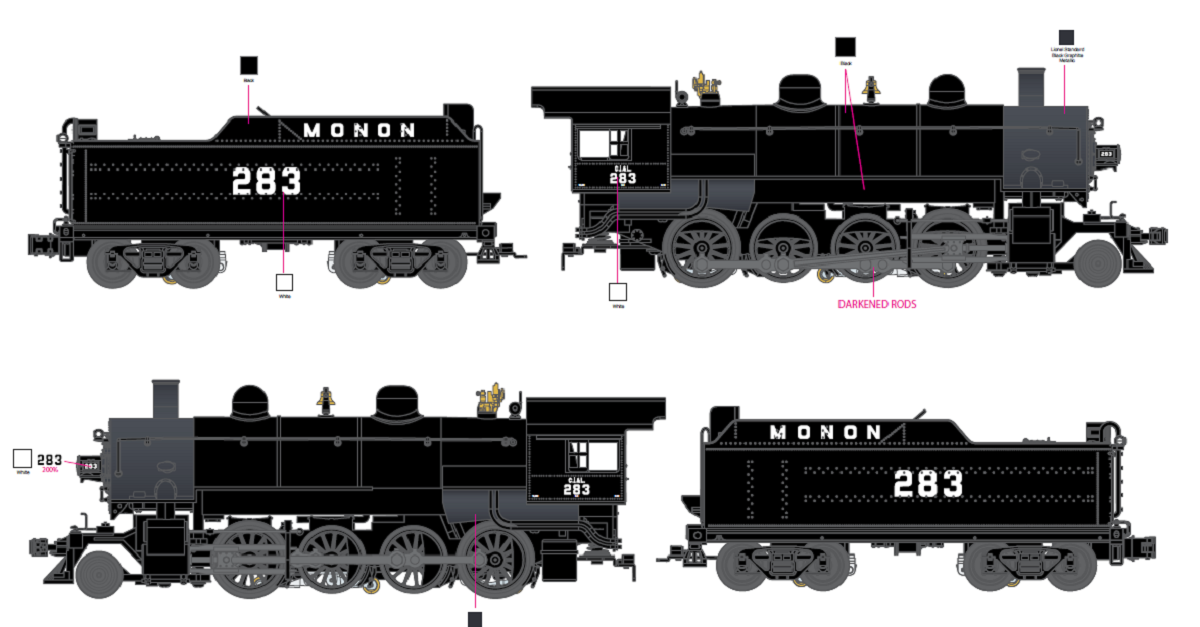 Lionel 2431800 - Legacy Consolidation Steam Engine "Monon" #283 - Custom Run for MrMuffin'sTrains