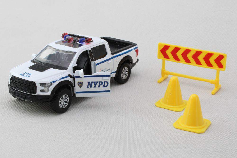 Kinsmart - NYPD 2024 Ford F-150 Raptor Pickup Truck (White) - 1/43 Scale