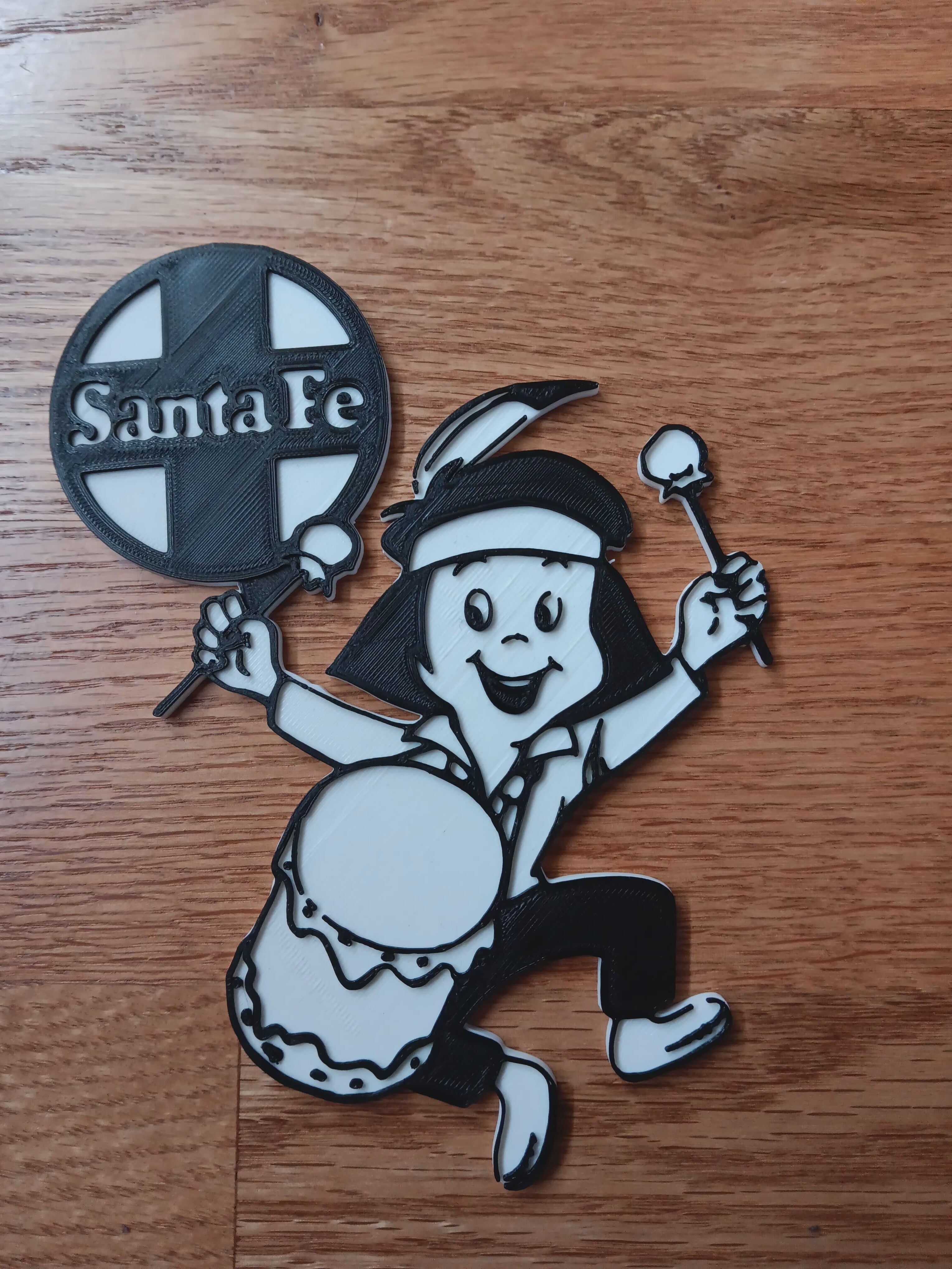 Trackside 3D 27 - 3D Printed Railroad Signs "Santa Fe" (Indian Logo)