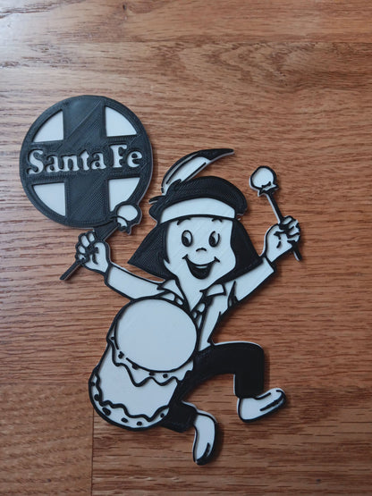 Trackside 3D #27 - 3D Printed Railroad Signs "Santa Fe" (Indian Logo)