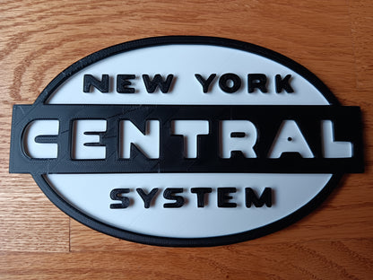 Trackside 3D #03 - 3D Printed Railroad Signs "New York Central System"