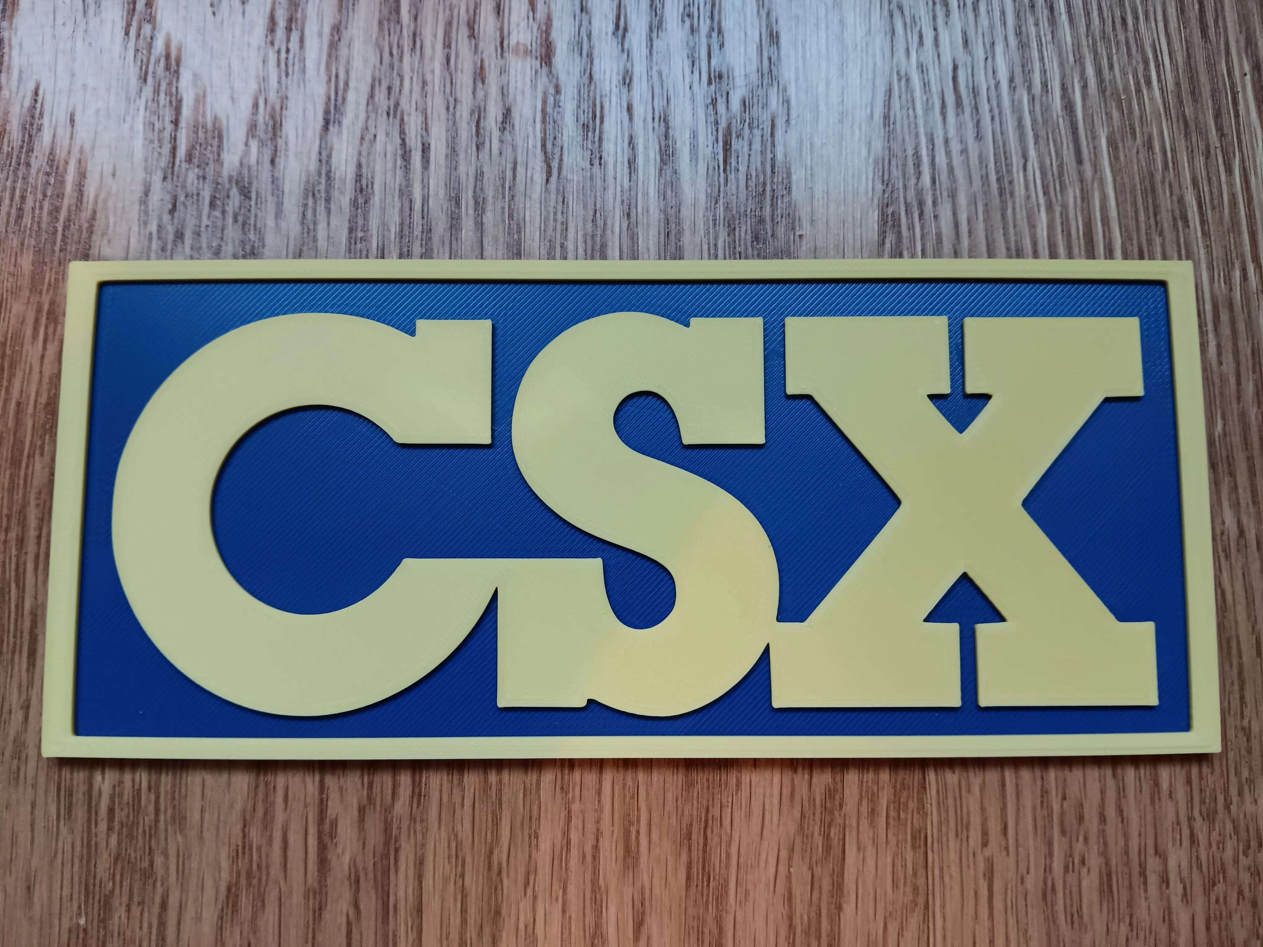 Trackside 3D 34 - 3D Printed Railroad Signs "CSX"