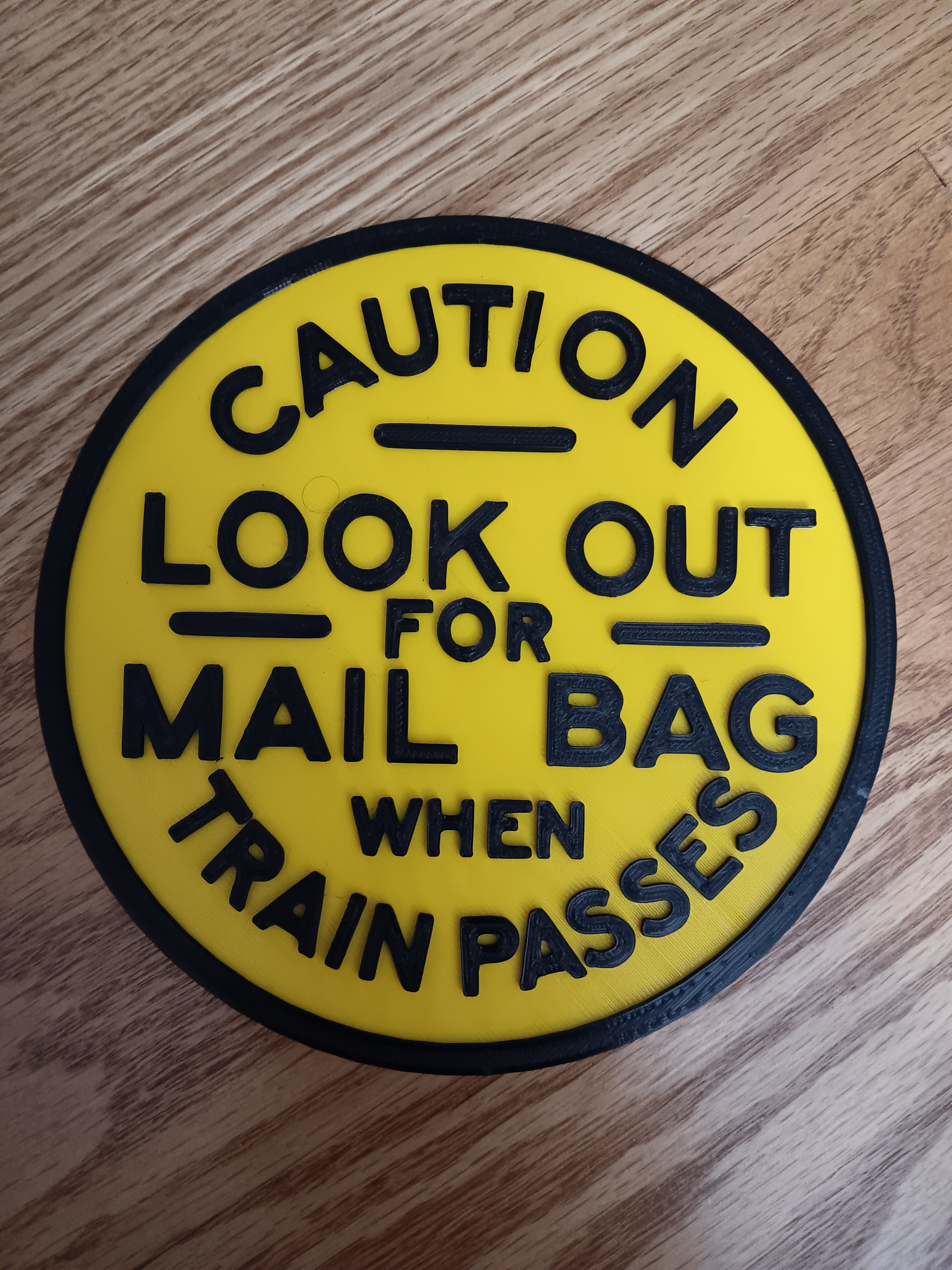 Trackside 3D 6 - 3D Printed Railroad Signs "Caution Mail Bag"