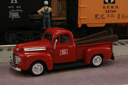 Railyard Truck Series - 1948 Ford F1 Pickup "Rock Island (Chicago, Rock Island & Pacific) Railroad M.O.W. Dept." (Red) 1/43 Diecast Car