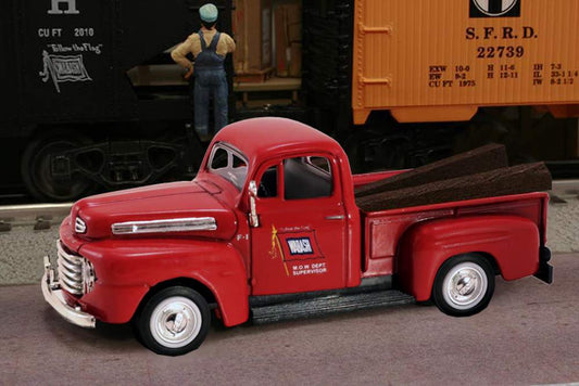 Railyard Truck Series - 1948 Ford F1 Pickup "Wabash M.O.W. Dept." (Red) 1/43 Diecast Car
