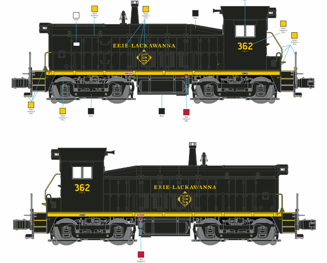 Lionel 2433996 - Legacy SW8 Diesel Locomotive "Erie Lackawanna" #362 (Black) - Custom Run for MrMuffin'sTrains