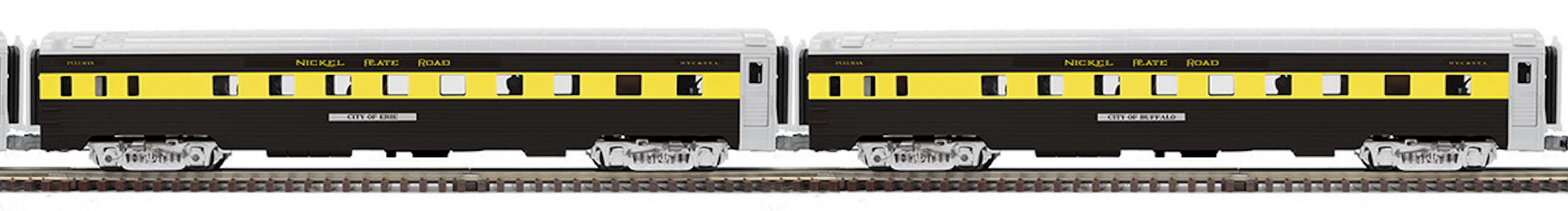 MTH 20-21893-1 - Alco PA A Unit Diesel Locomotive "Nickel Plate Road" #213C w/ PS3  + 4-Car Passenger Set (Black & Gold) - Custom Run for MrMuffin'sTrains