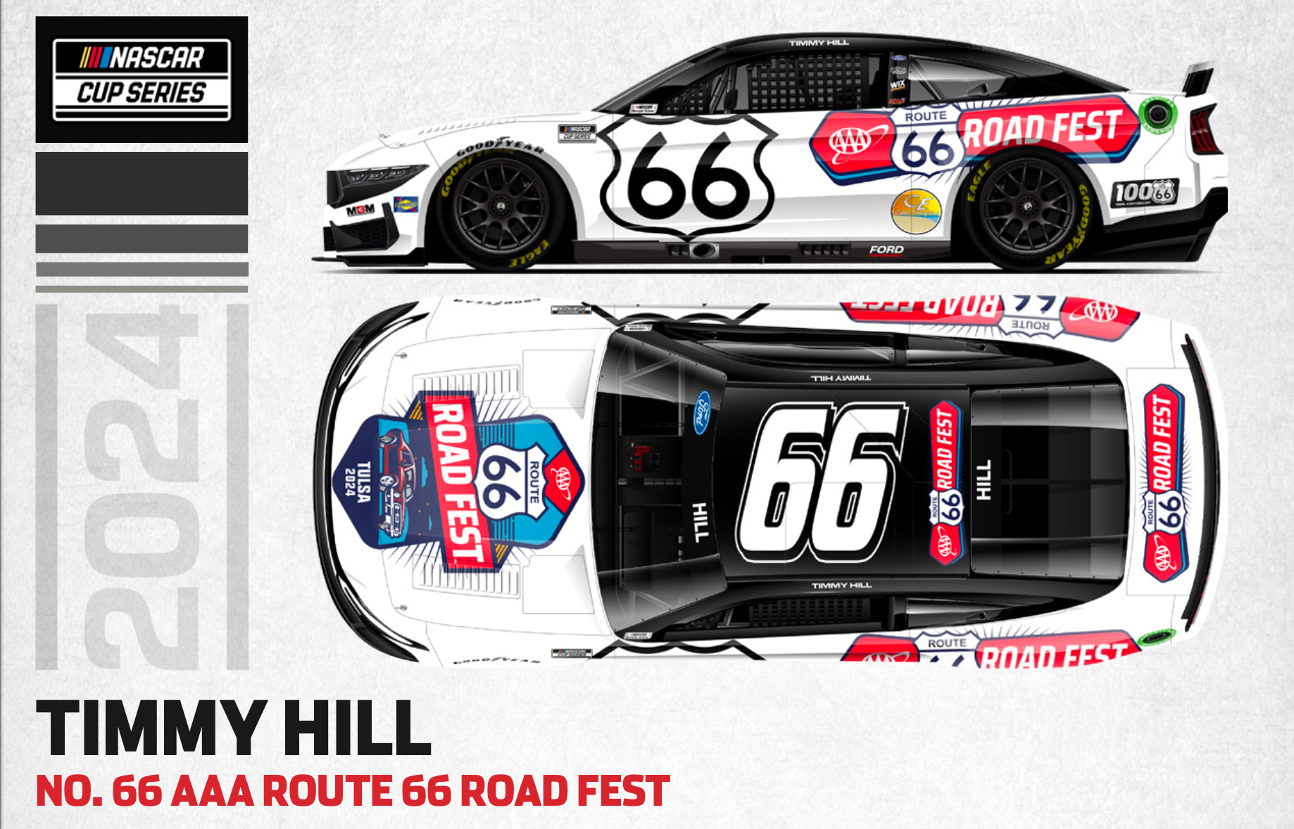 Lionel Racing - NASCAR Cup Series 2024 - Timmy Hill - No. 66 AAA Route 66 Road Fest