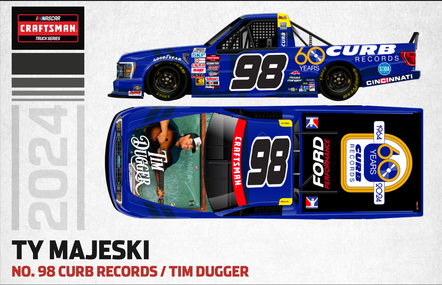 Lionel Racing - NASCAR Craftsman Truck  Series 2024 - Ty Majeski #98 Curb Records/Tim Dugger