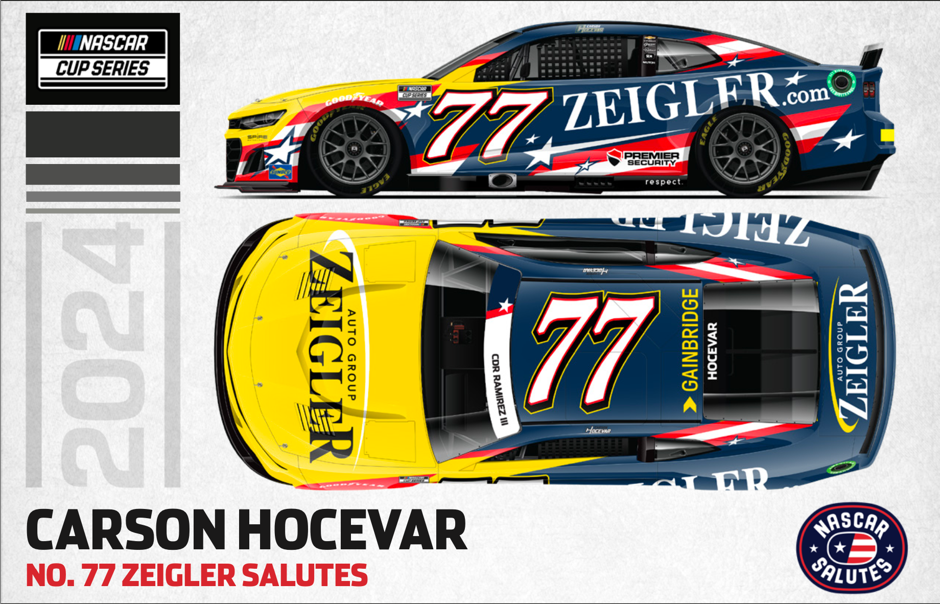 Lionel Racing - NASCAR Cup Series 2024 - Carson Hocevar - #77 Zeigler Salutes