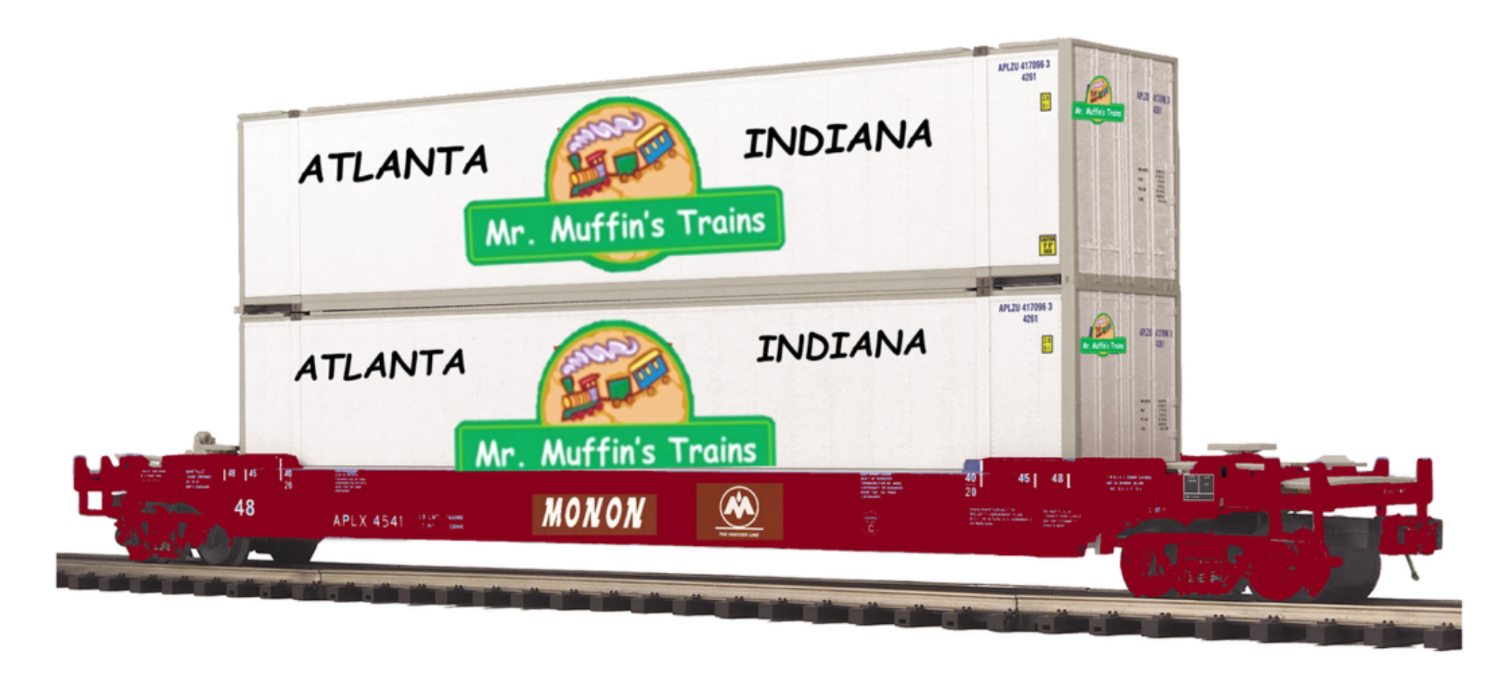 MTH 20-95790 - Husky Stack Car "Monon" 46031 - Custom Run for MrMuffin'sTrains