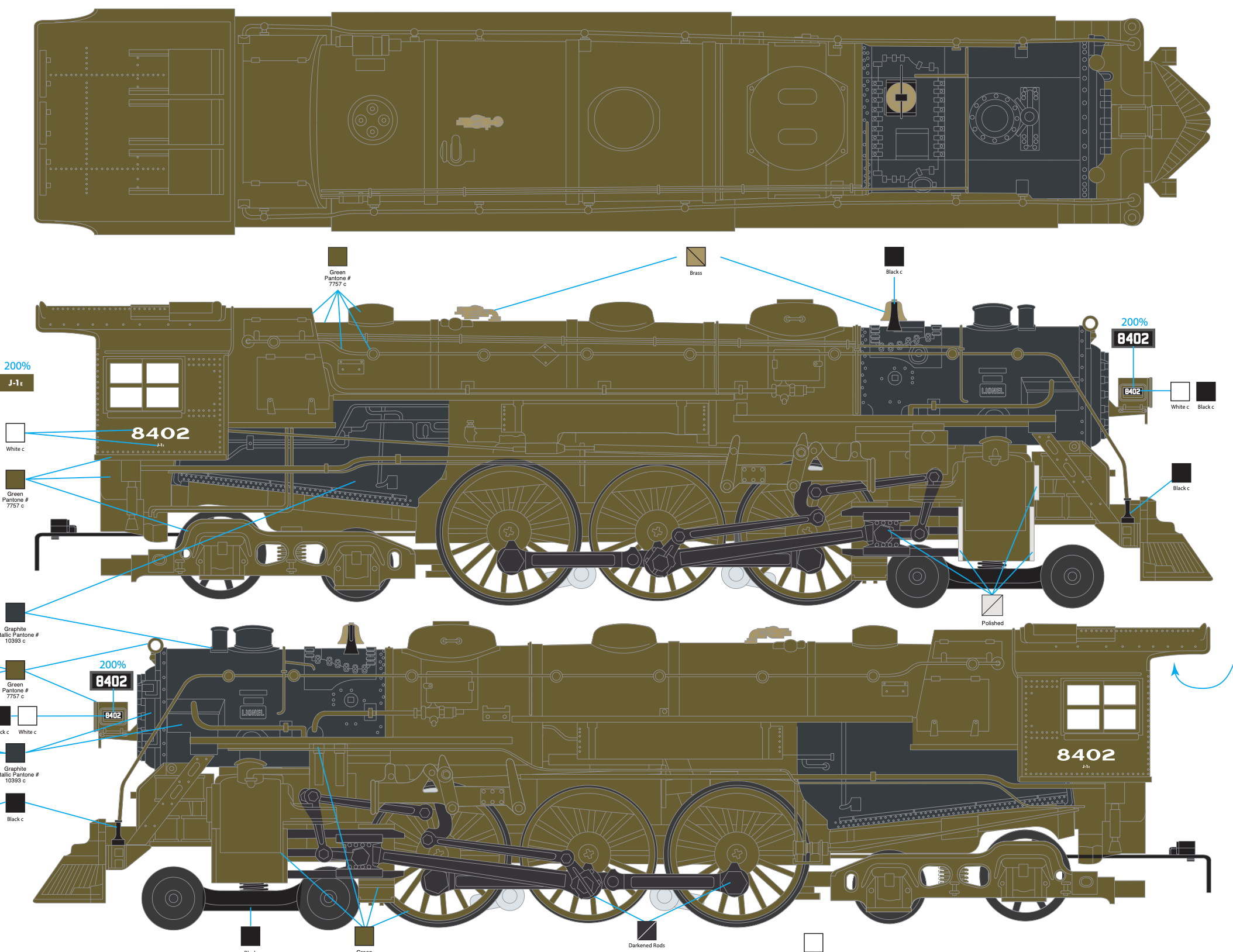 Lionel 2531750 - Vision Line J1e Hudson Steam Locomotive "Pittsburgh & Lake Erie" #8402 - Custom Run for MrMuffin'sTrains