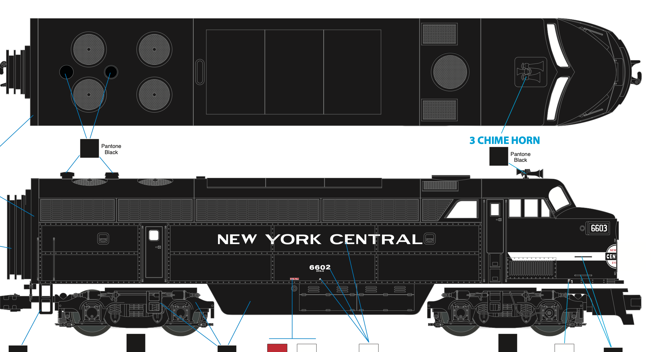 Lionel 2533941 - Legacy C Liner Diesel Locomotive "New York Central" #6602 - Custom Run for MrMuffin'sTrains