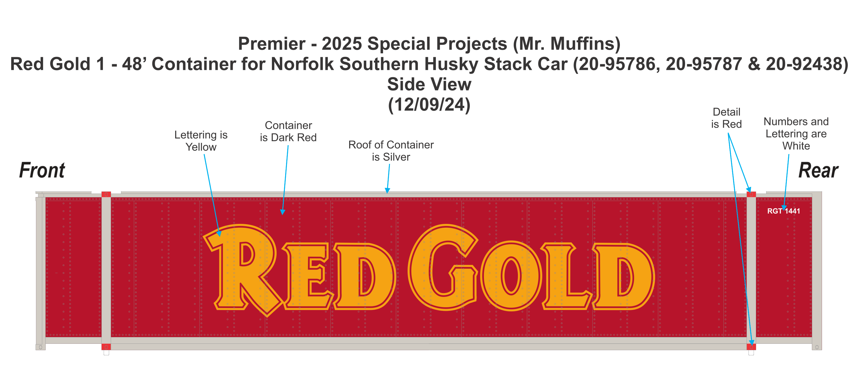 MTH 20-92438 - Husky Stack Car "Norfolk Southern" (4-Car) - Custom Run for MrMuffin'sTrains