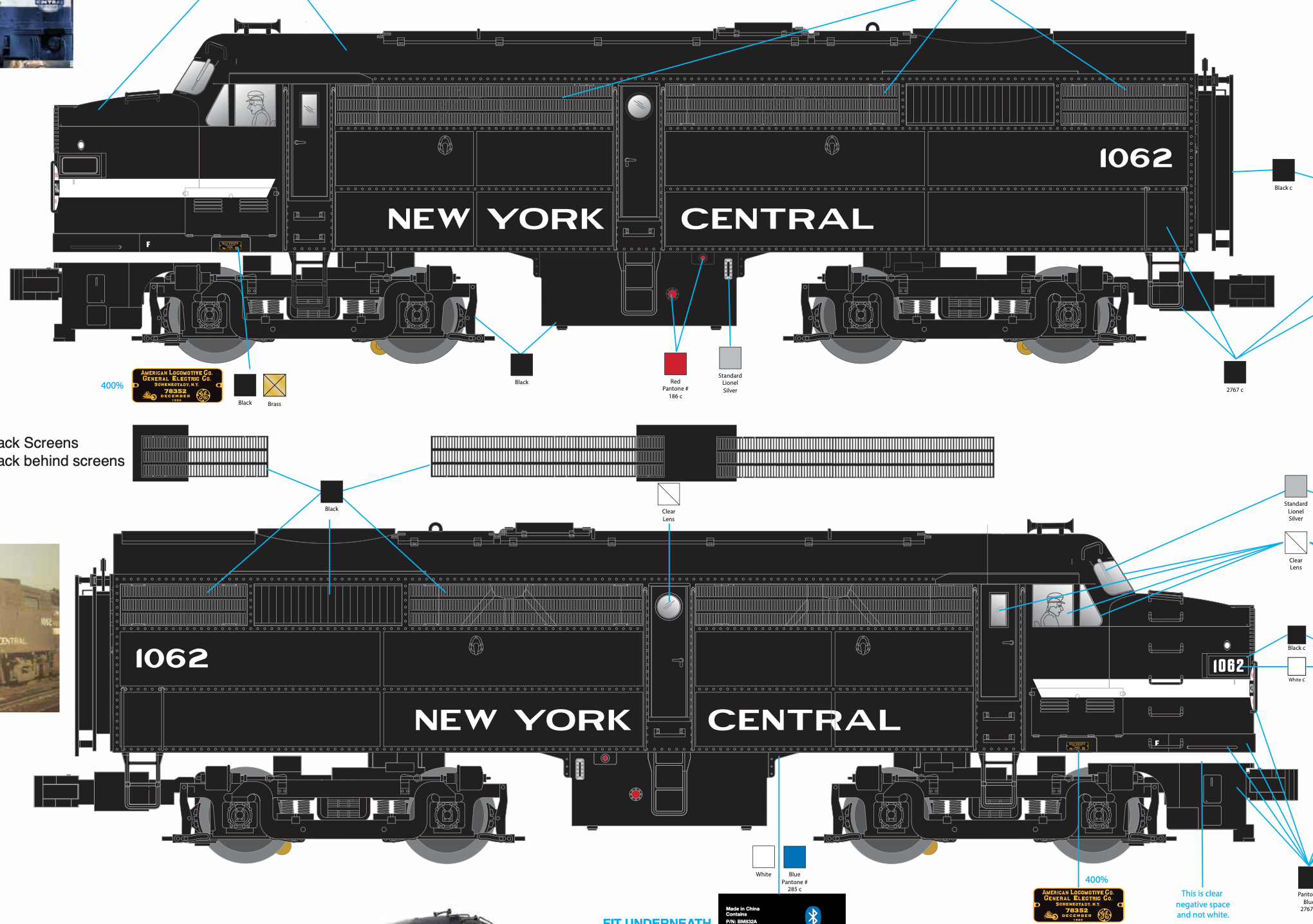 Lionel 2533971 - Legacy FA-2 Diesel Locomotive AA Set "New York Central" #1062/1063 (Cigar Band) - Custom Run for MrMuffin'sTrains