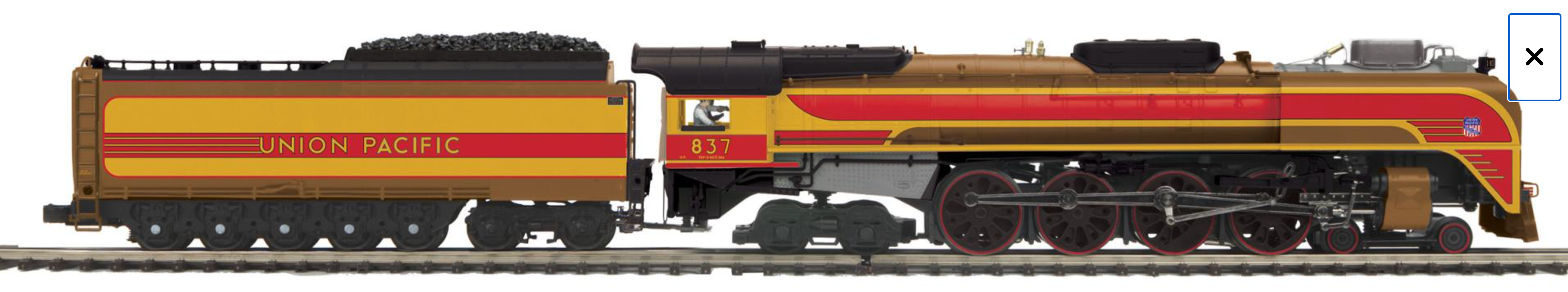 MTH 20-3968-1 - FEF 4-8-4 Northern Steam Engine - Oil - "Union Pacific" #837 '49er Scheme w/ PS3 - Custom Run for MrMuffin'sTrains