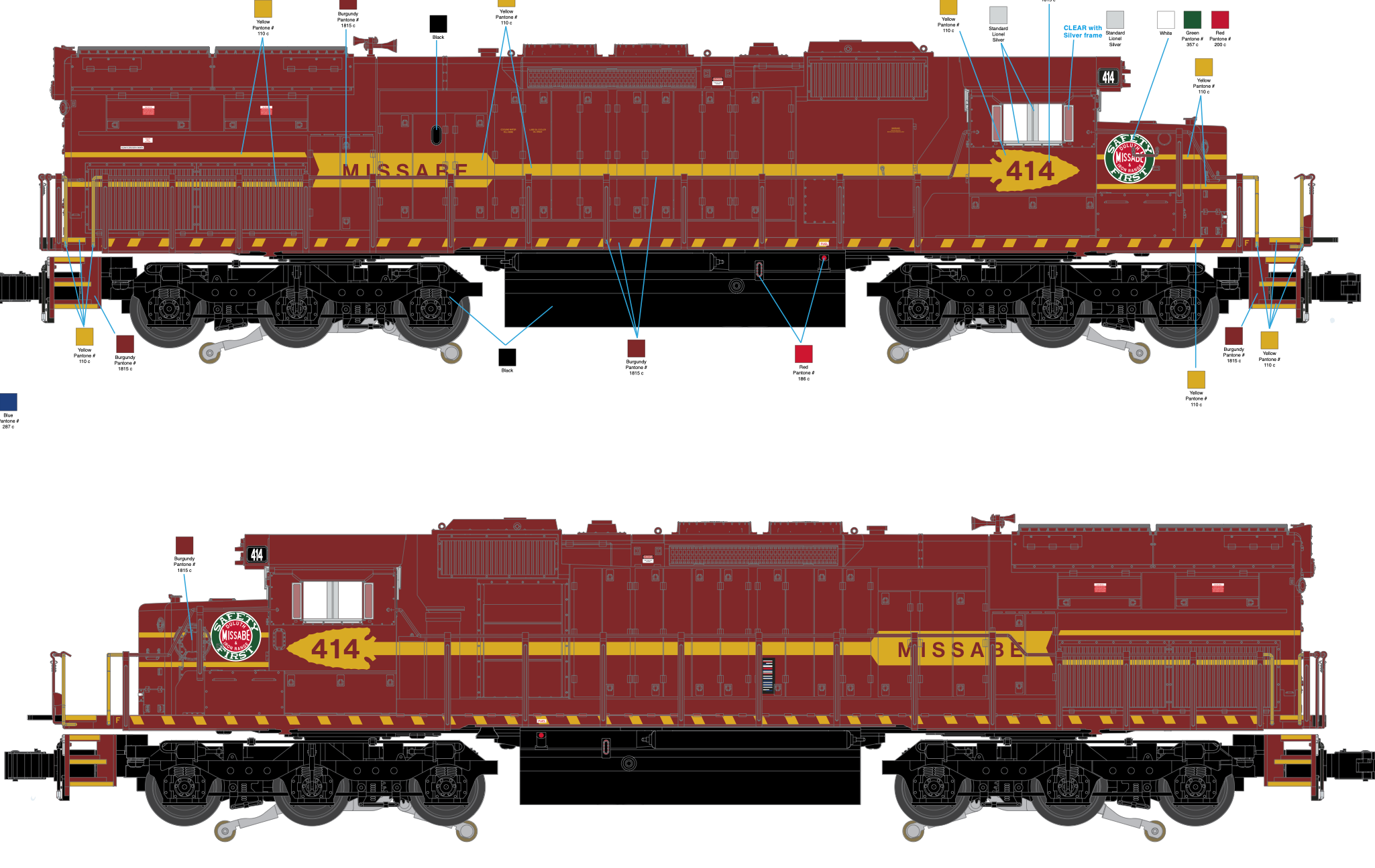 Lionel 2533990 - Legacy SD40T-2 Diesel Locomotive "Duluth Missabe & Iron Range" #414 - Custom Run for MrMuffin'sTrains